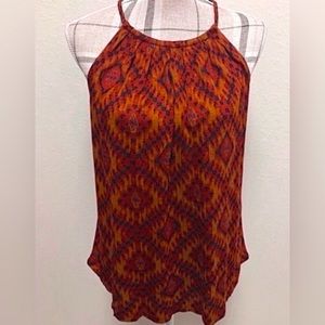 Lucky Brand Aztec braided strap halter top